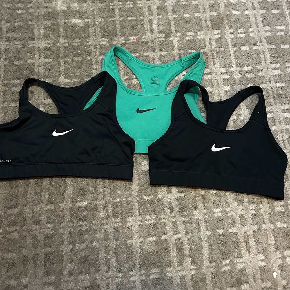 Nike Women's Sports Bra Set - Black and Teal